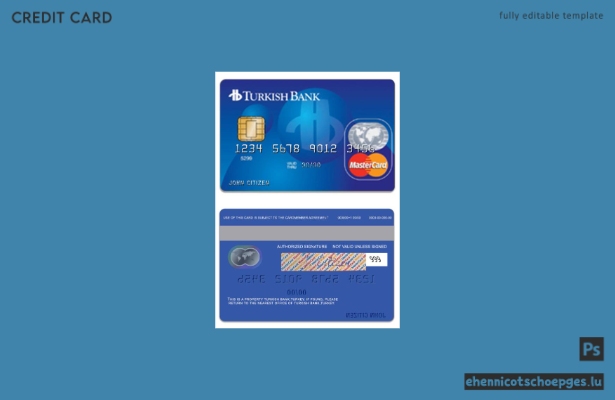 Türkei TurkishBank Standard Mastercard Beispielvorschau
